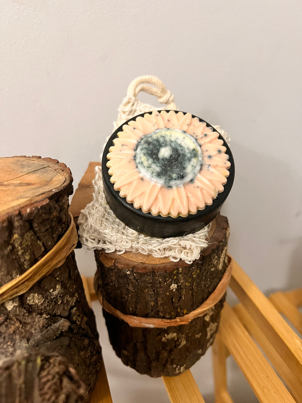 Earth and Herbs Radiance Soap Bar with natural sisal soap saver bag