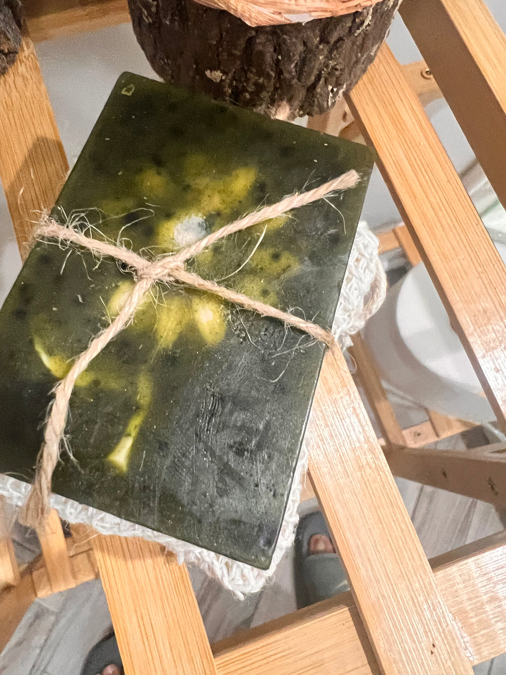 Earth and Herb Radiance Soap Bar with natural sisal soap saver bag
